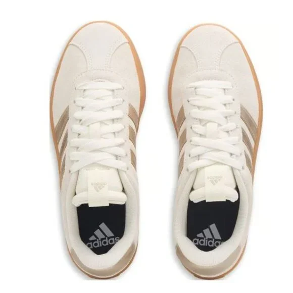 NWB Adidas VL Court 3.0 Womens Sneaker Cream Gold Low Top Size US 6.5 $75 [jb] - Picture 6 of 16